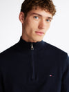 An image of the Tommy Hilfiger Half-Zip Mock Jumper with Cashmere