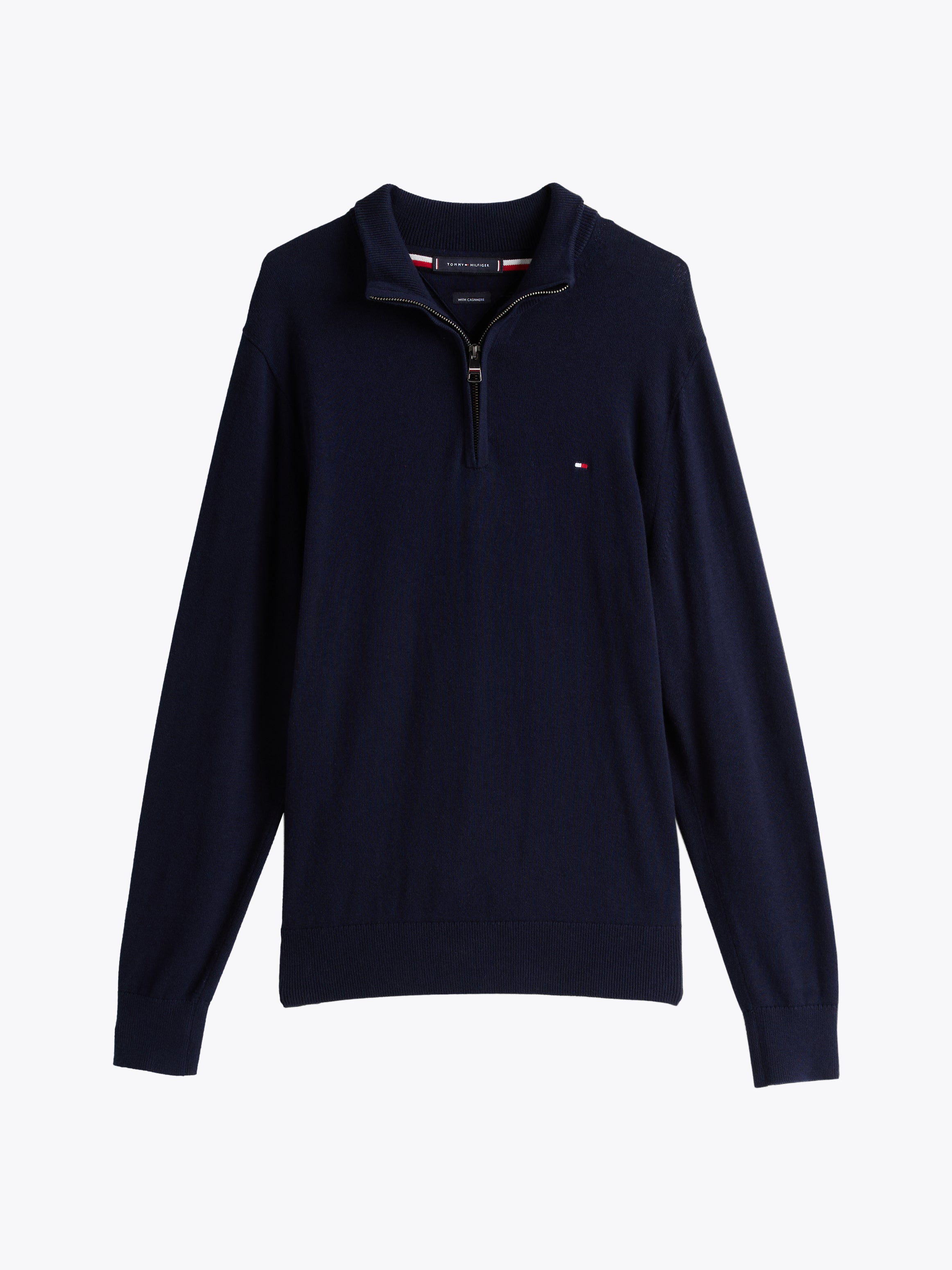 An image of the Tommy Hilfiger Half-Zip Mock Jumper with Cashmere