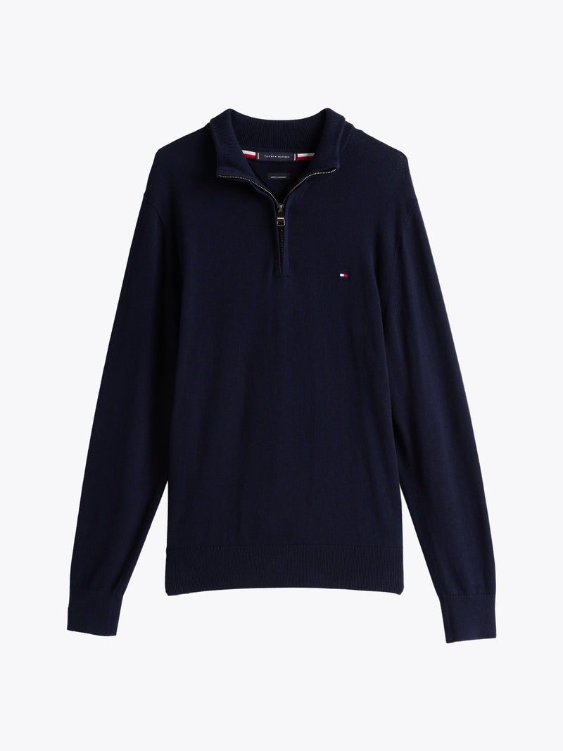 An image of the Tommy Hilfiger Half-Zip Mock Jumper with Cashmere