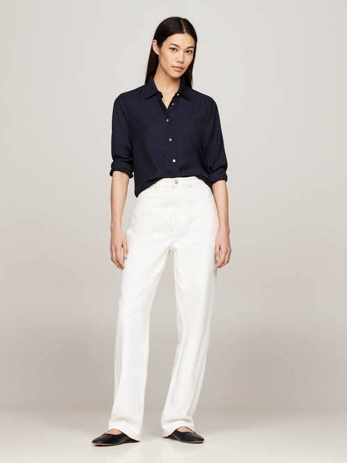 An image of the Tommy Hilfiger Gold-Tone Button Relaxed Fit Shirt