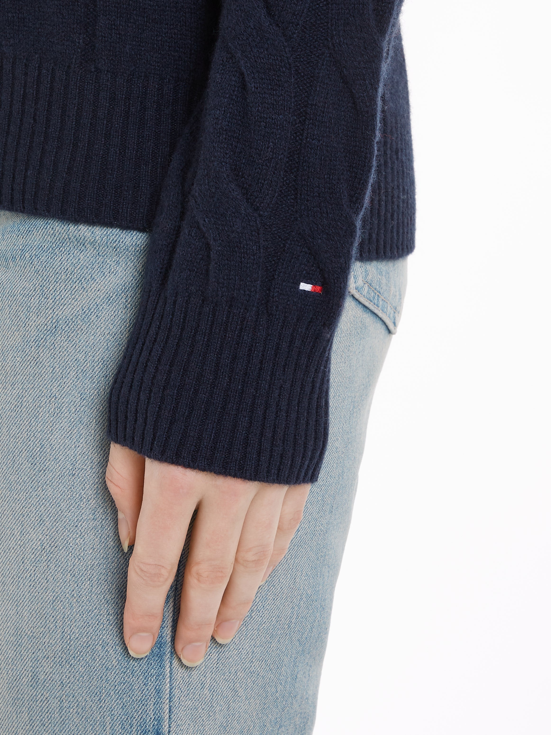 An image of the Tommy Hilfiger Pure Wool Cable Knit Jumper