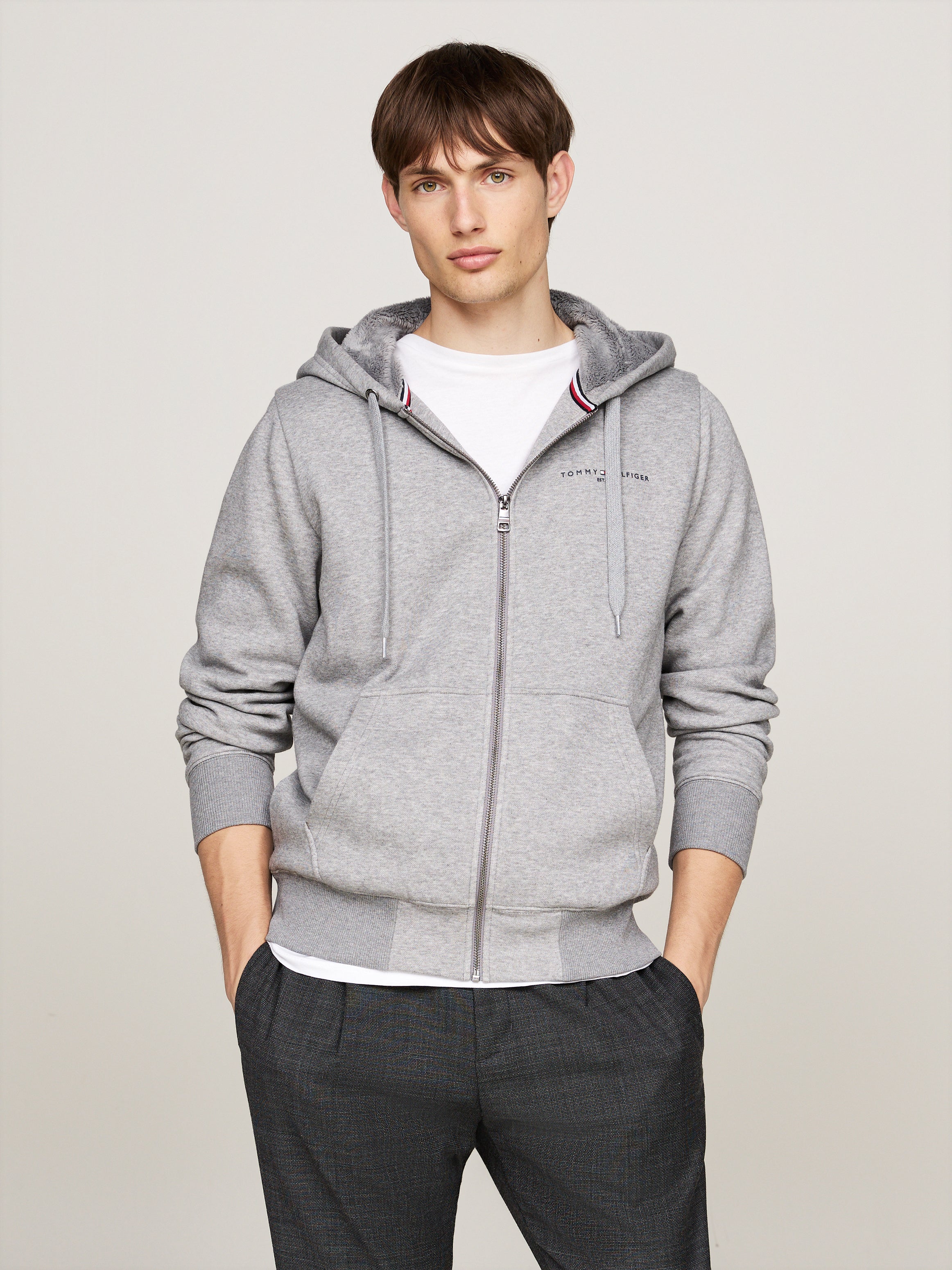 An image of the Tommy Hilfiger Faux Fur Lined Zip-Thru Hoody