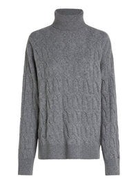 An image of the Tommy Hilfiger Relaxed Pure Wool Roll Neck Jumper