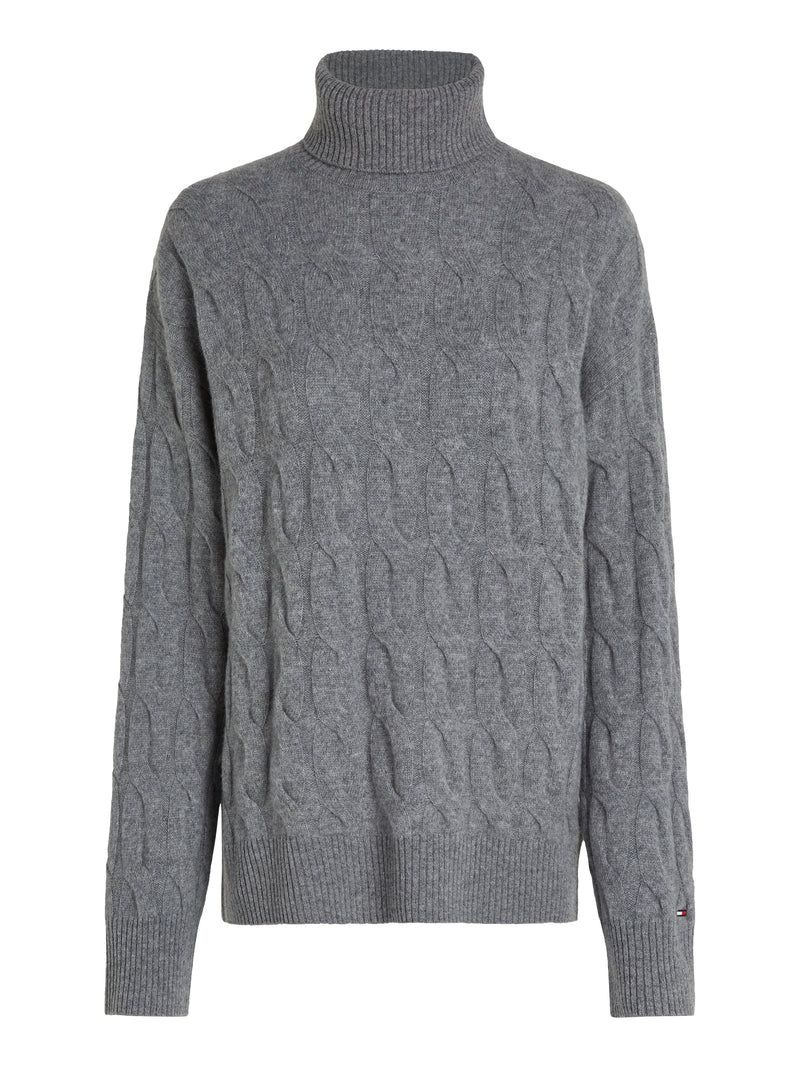 An image of the Tommy Hilfiger Relaxed Pure Wool Roll Neck Jumper