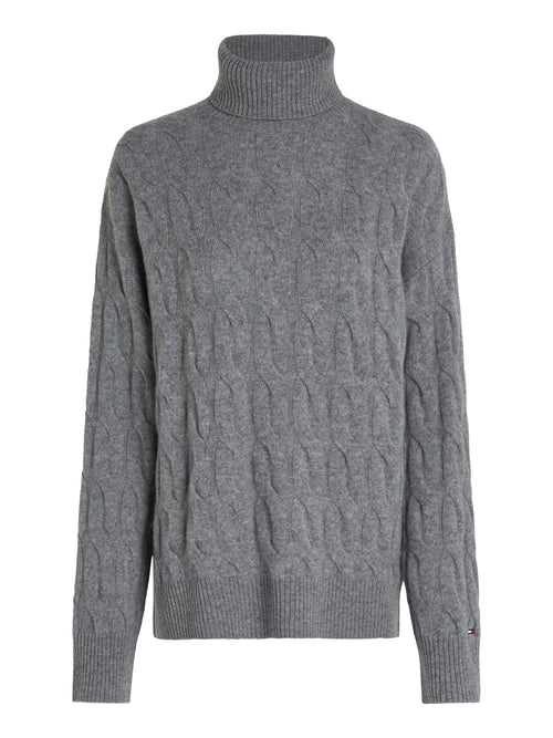 An image of the Tommy Hilfiger Relaxed Pure Wool Roll Neck Jumper