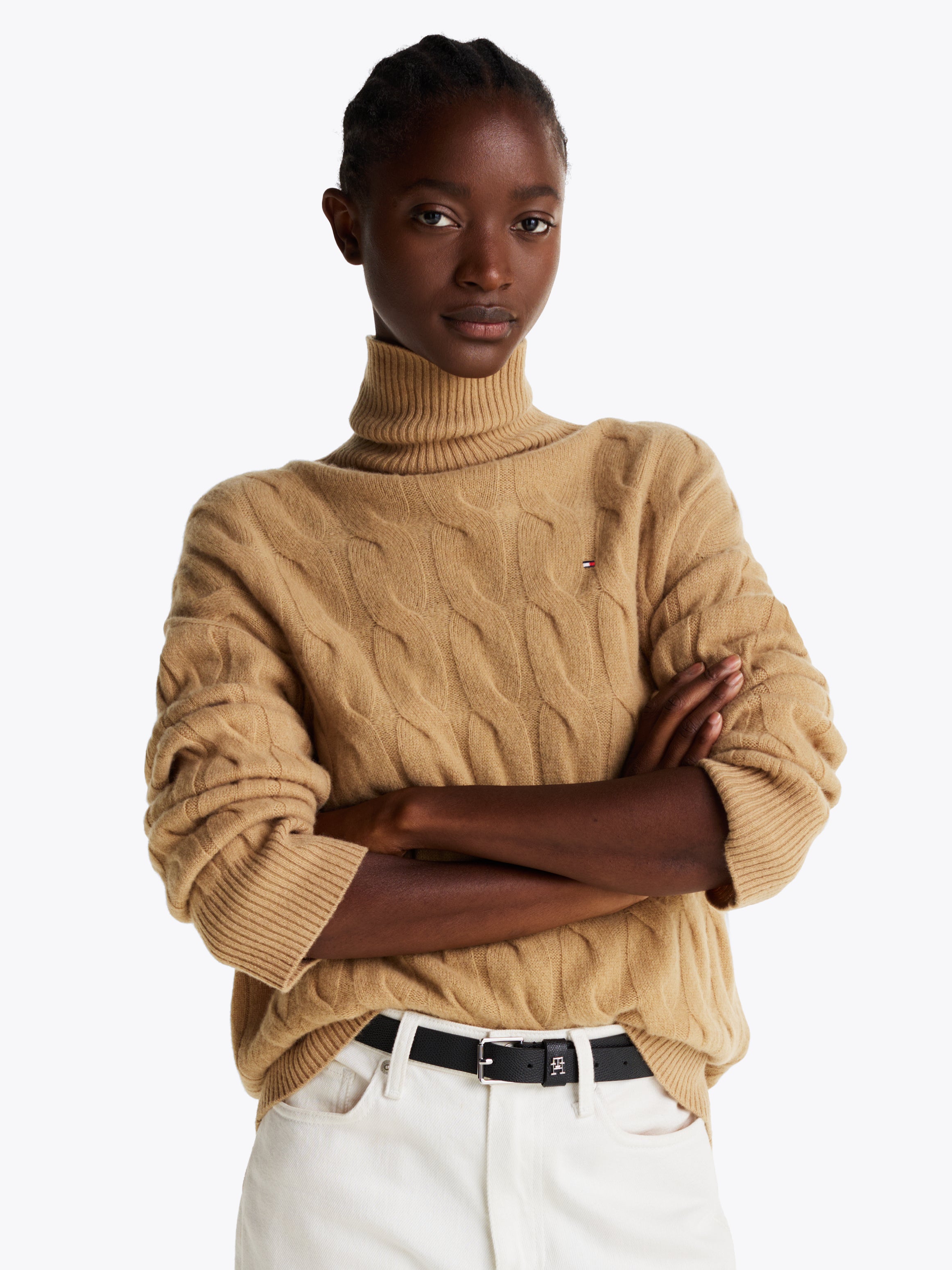 An image of the Tommy Hilfiger Relaxed Pure Wool Roll Neck Jumper