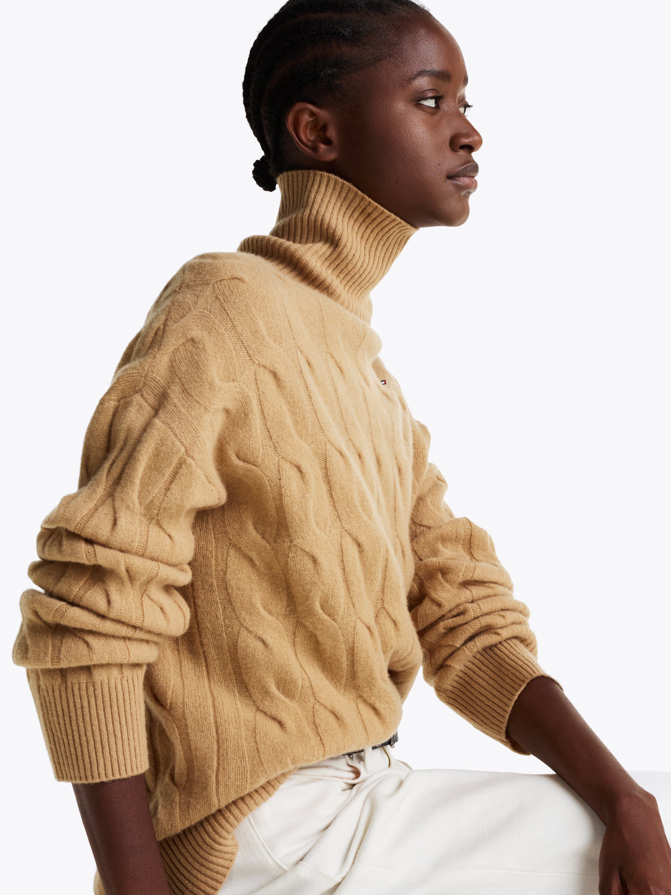 An image of the Tommy Hilfiger Relaxed Pure Wool Roll Neck Jumper