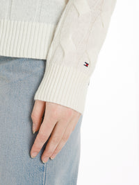 An image of the Tommy Hilfiger Pure Wool Cable Knit Jumper