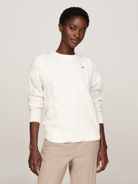An image of the Tommy Hilfiger Pure Wool Cable Knit Jumper