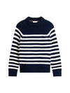 An image of the Tommy Hilfiger Stripe Mock Neck Relaxed Jumper