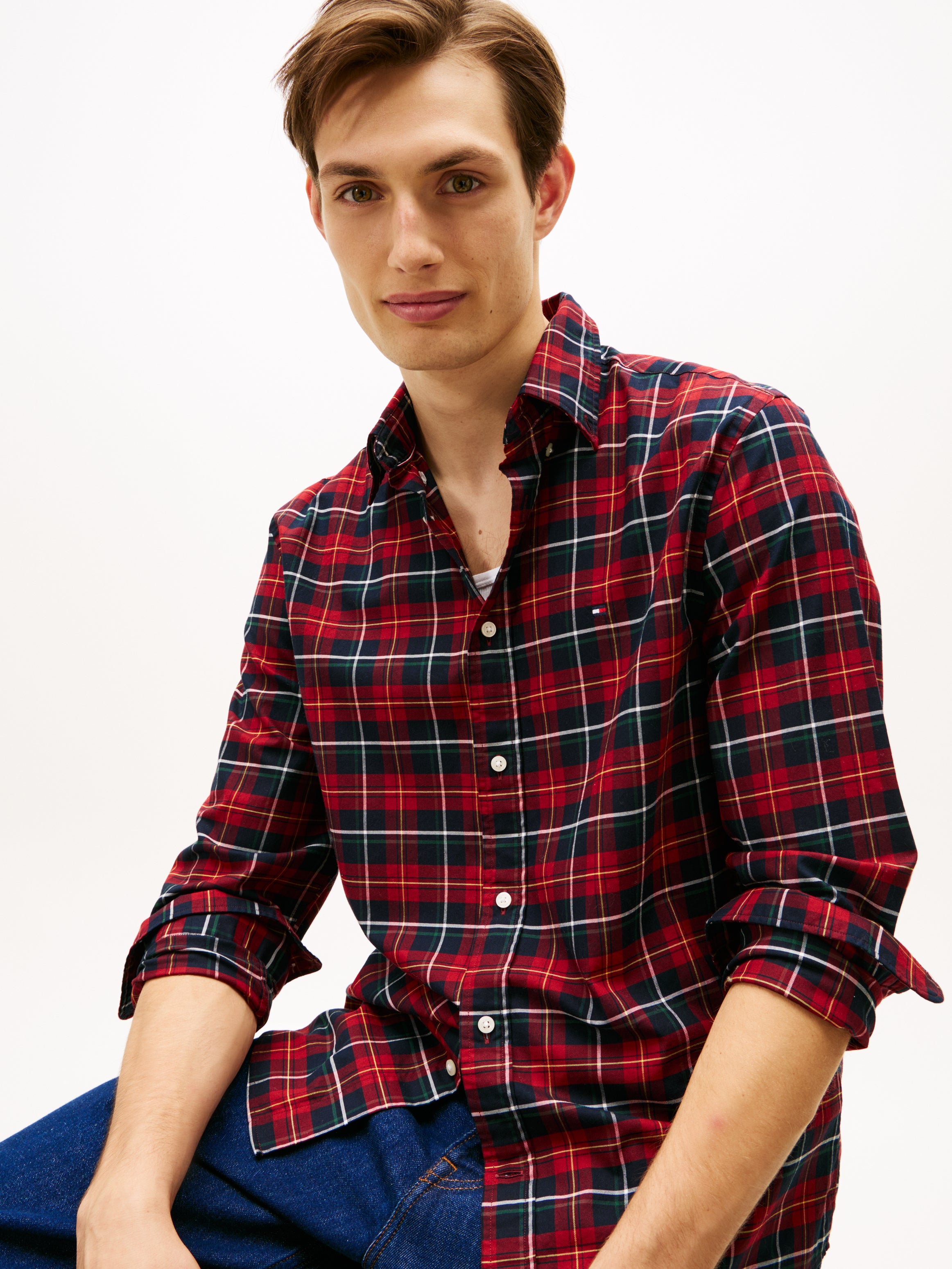 An image of the Tommy Hilfiger Mercerized Tartan Shirt