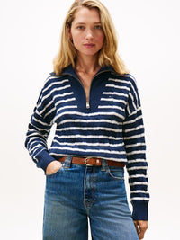 An image of the Tommy Hilfiger Half-Zip Cable Knit Soft Wool Jumper