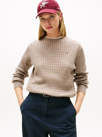 An image of the Tommy Hilfiger Fine Cable Knit Jumper