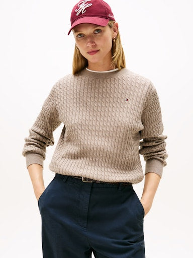 An image of the Tommy Hilfiger Fine Cable Knit Jumper