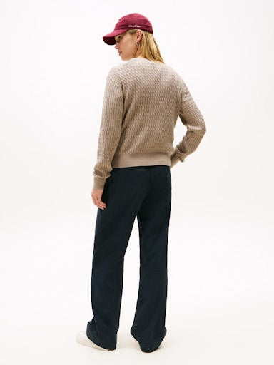 An image of the Tommy Hilfiger Fine Cable Knit Jumper