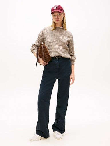 An image of the Tommy Hilfiger Fine Cable Knit Jumper