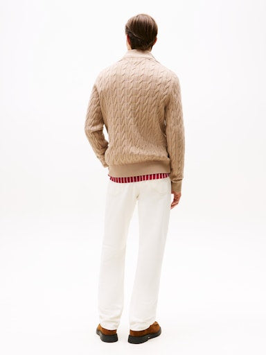 An image of the Tommy Hilfiger Cable Knit Half-Zip Jumper