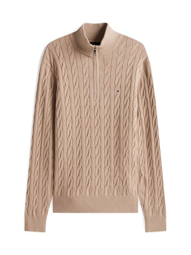 An image of the Tommy Hilfiger Cable Knit Half-Zip Jumper