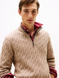 An image of the Tommy Hilfiger Cable Knit Half-Zip Jumper