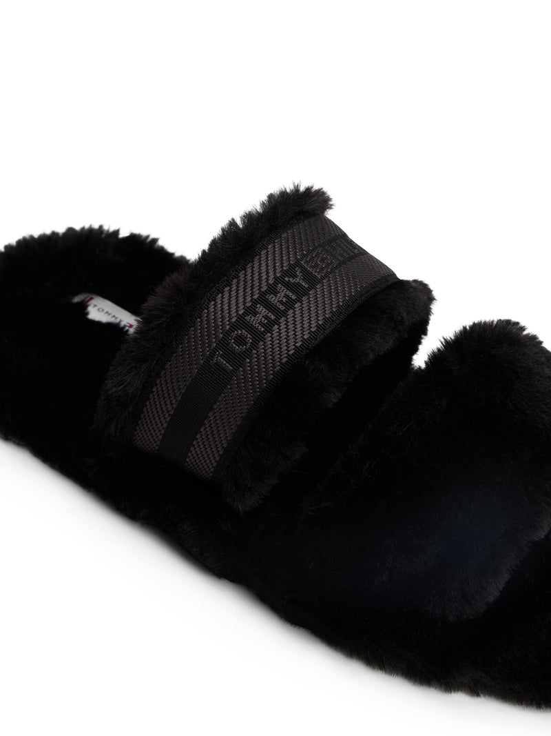 An image of the Tommy Hilfiger Hilfiger Fur Slippers