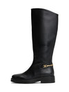 An image of the Tommy Hilfiger Leather TH Monogram Horsebit Riding Boots