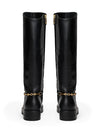 An image of the Tommy Hilfiger Leather TH Monogram Horsebit Riding Boots