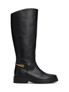 An image of the Tommy Hilfiger Leather TH Monogram Horsebit Riding Boots
