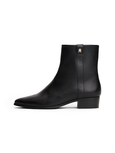 An image of the Tommy Hilfiger Leather Pointed Toe Ankle Boots