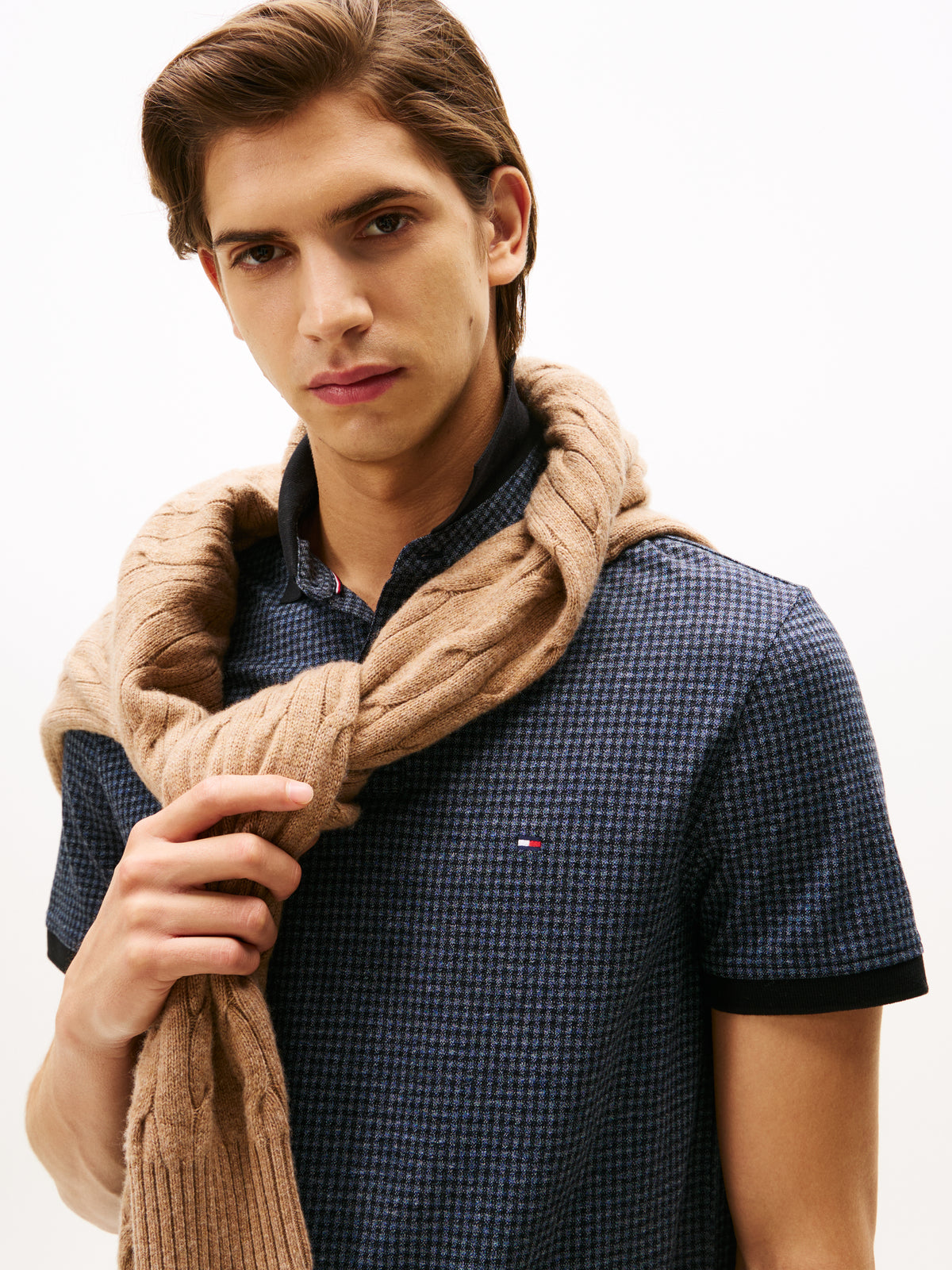 An image of the Tommy Hilfiger Mouline Check Jacquard Polo