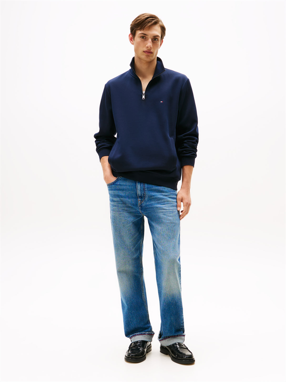An image of the Tommy Hilfiger Logo Quarter-Zip Sweatshirt