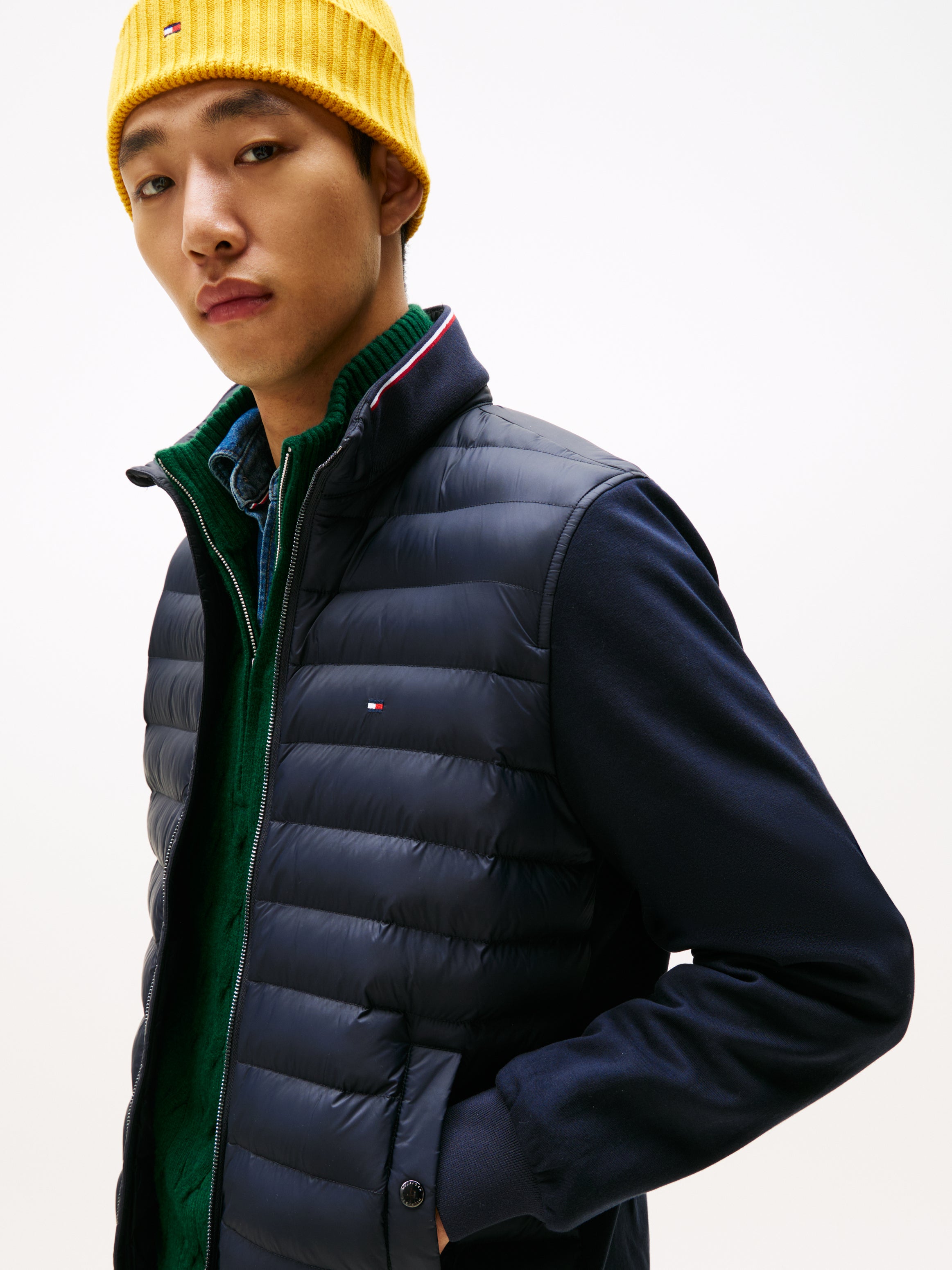 An image of the Tommy Hilfiger Mix Media Ess Rwb Stand Collar