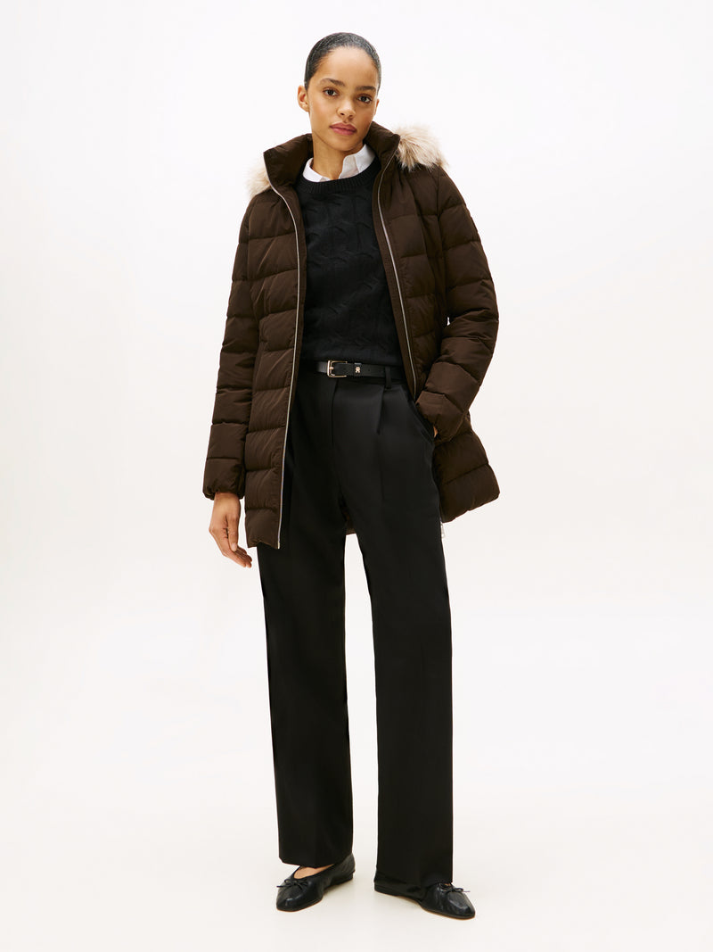 An image of the Tommy Hilfiger Faux Fur Hood Down Puffer Coat