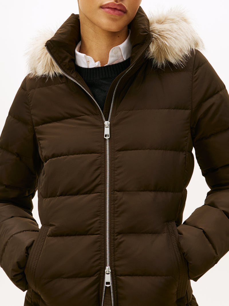 An image of the Tommy Hilfiger Faux Fur Hood Down Puffer Coat
