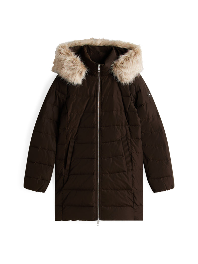 An image of the Tommy Hilfiger Faux Fur Hood Down Puffer Coat