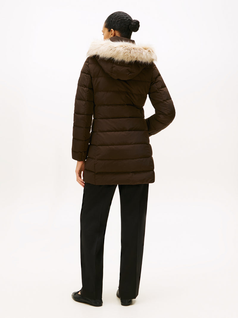 An image of the Tommy Hilfiger Faux Fur Hood Down Puffer Coat