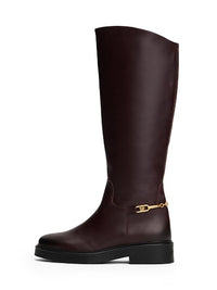 Leather TH Monogram Horsebit Riding Boots