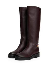 Leather TH Monogram Horsebit Riding Boots