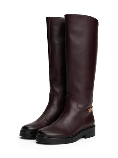 Leather TH Monogram Horsebit Riding Boots