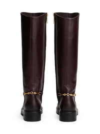 Leather TH Monogram Horsebit Riding Boots