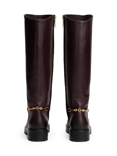 Leather TH Monogram Horsebit Riding Boots