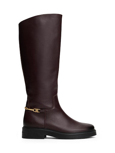 Leather TH Monogram Horsebit Riding Boots