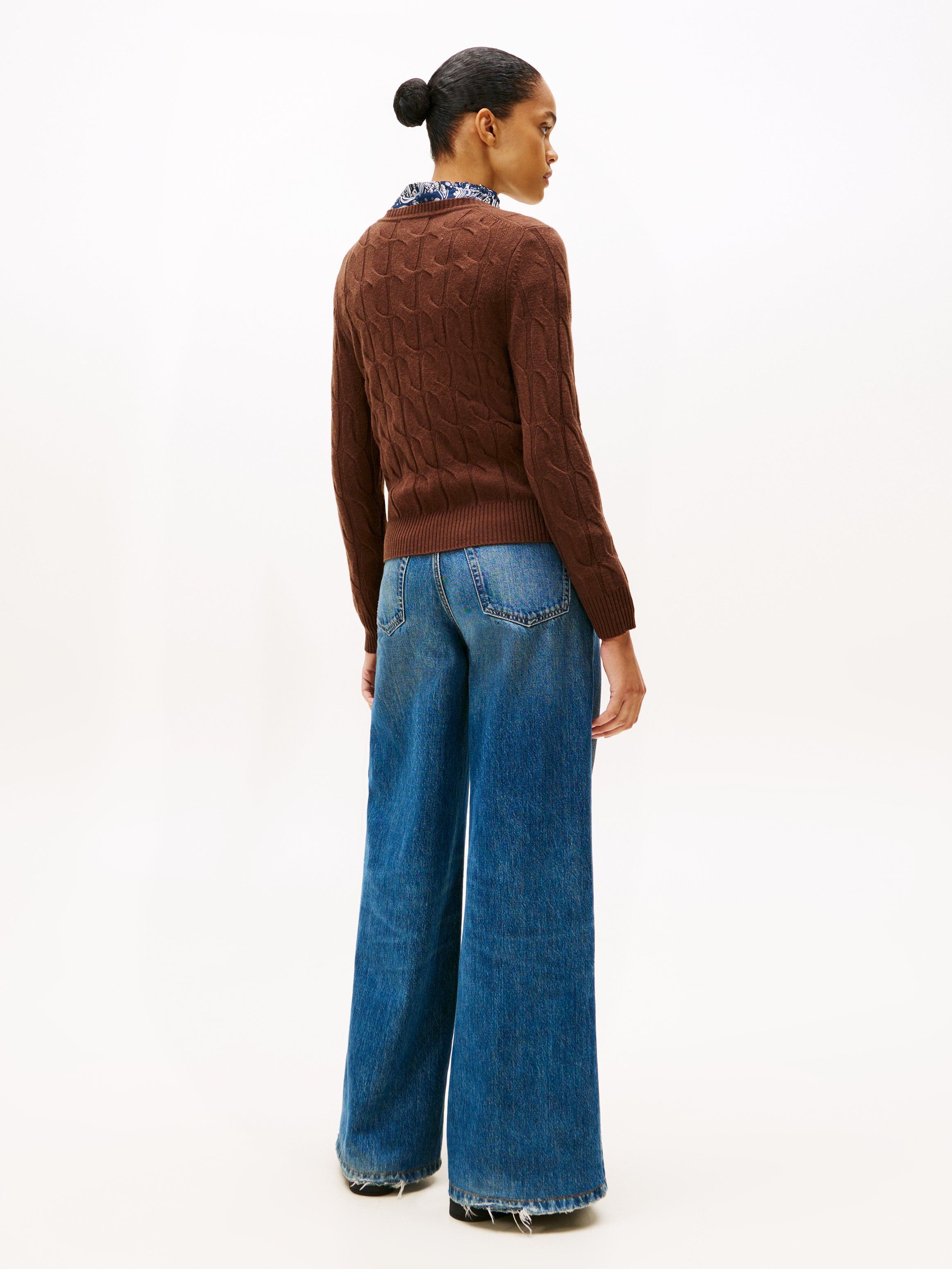 An image of the Tommy Hilfiger Pure Wool Cable Knit Jumper