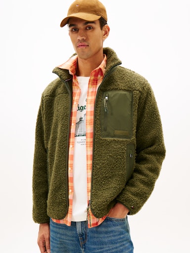 An image of the Tommy Hilfiger Teddy Fleece Zip Through Jacket