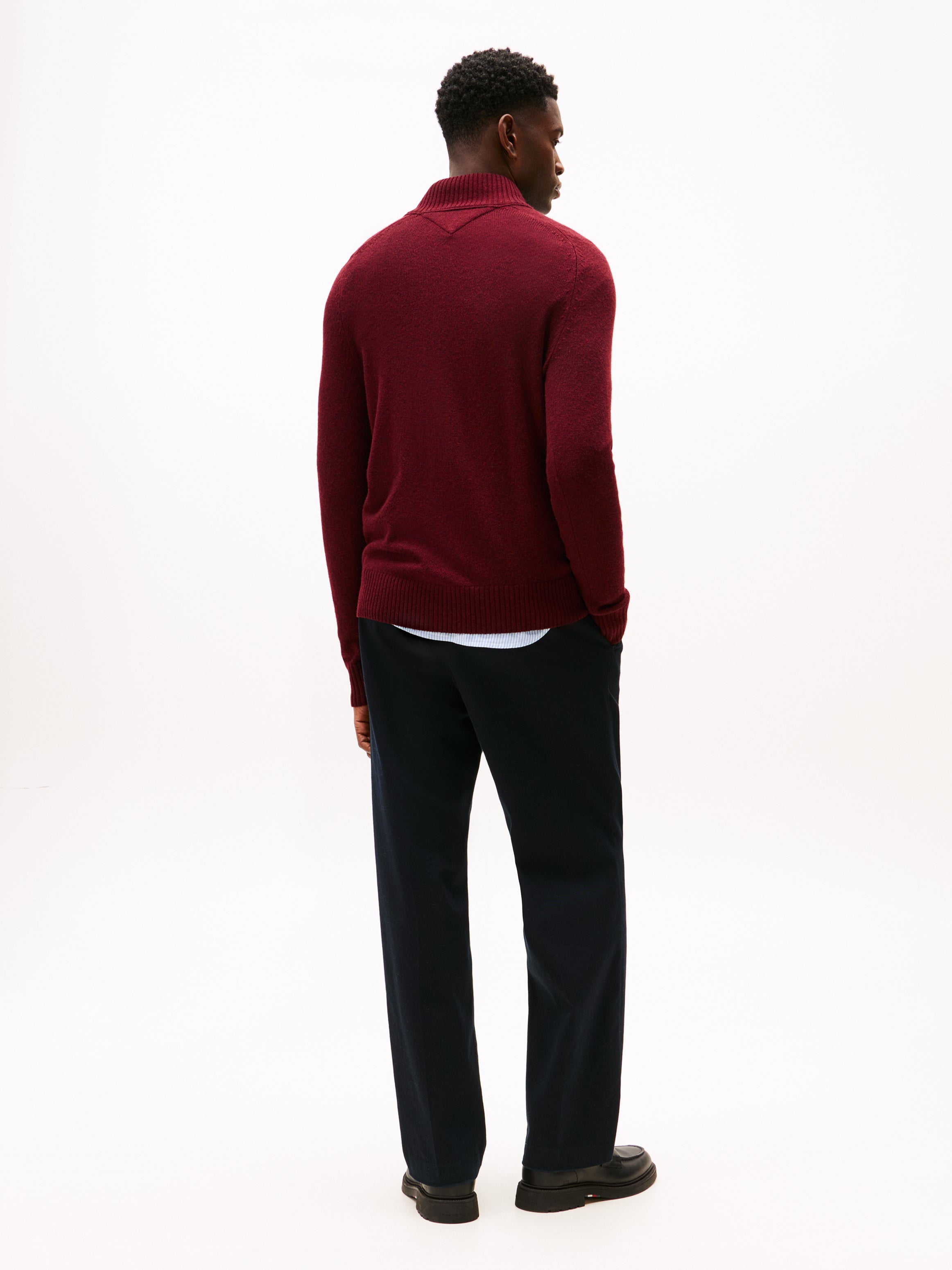 An image of the Tommy Hilfiger Pure Lambswool Half-Zip Jumper