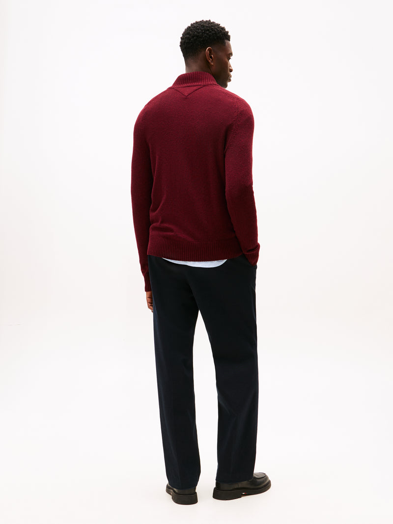 An image of the Tommy Hilfiger Pure Lambswool Half-Zip Jumper