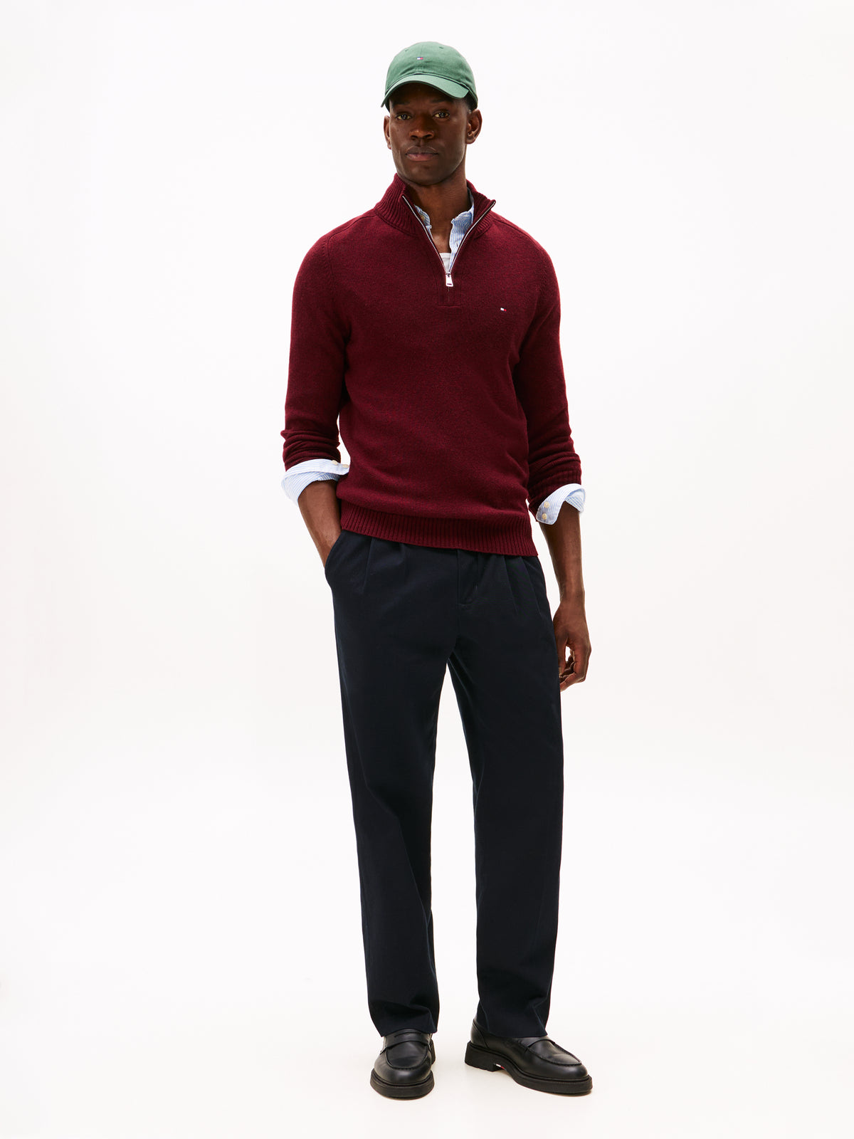 An image of the Tommy Hilfiger Pure Lambswool Half-Zip Jumper