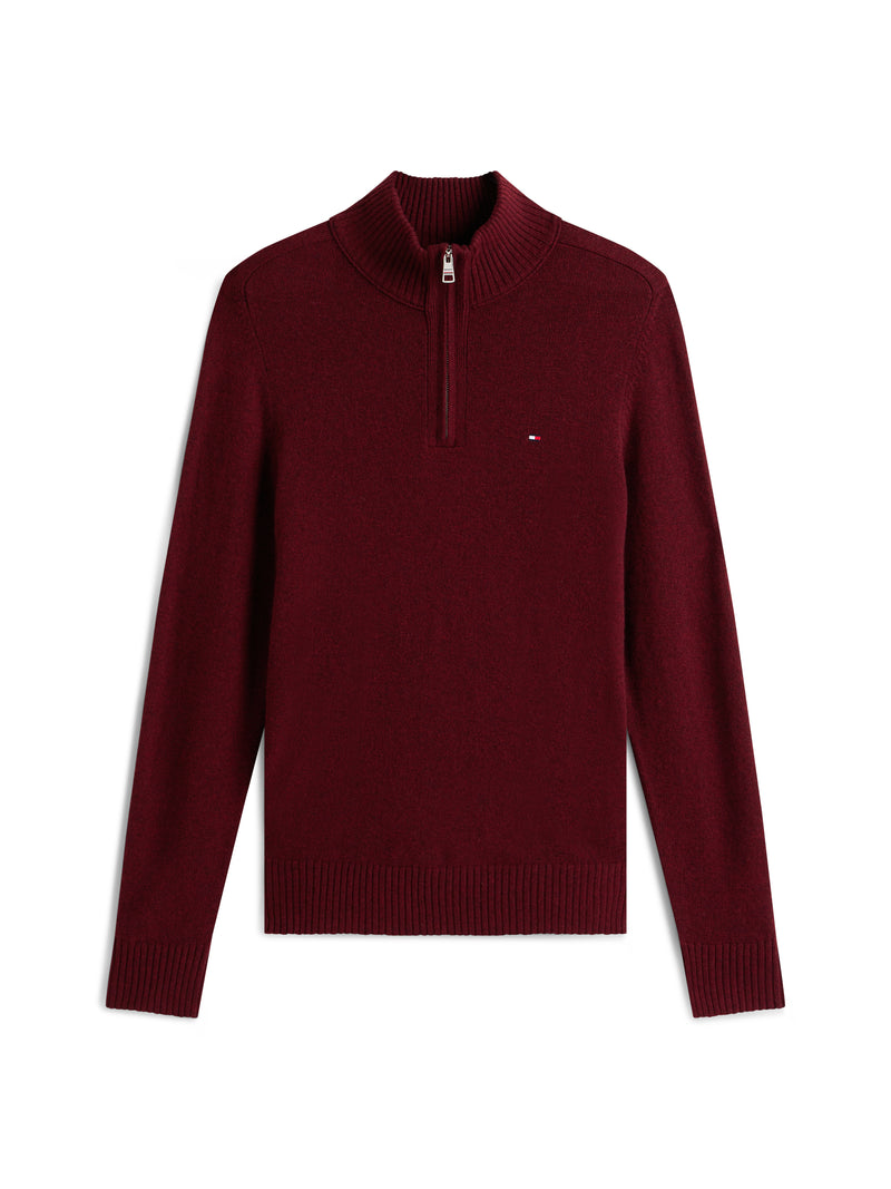 An image of the Tommy Hilfiger Pure Lambswool Half-Zip Jumper