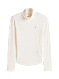 An image of the Tommy Hilfiger Ribbed Slim Long Sleeve Turtleneck Top