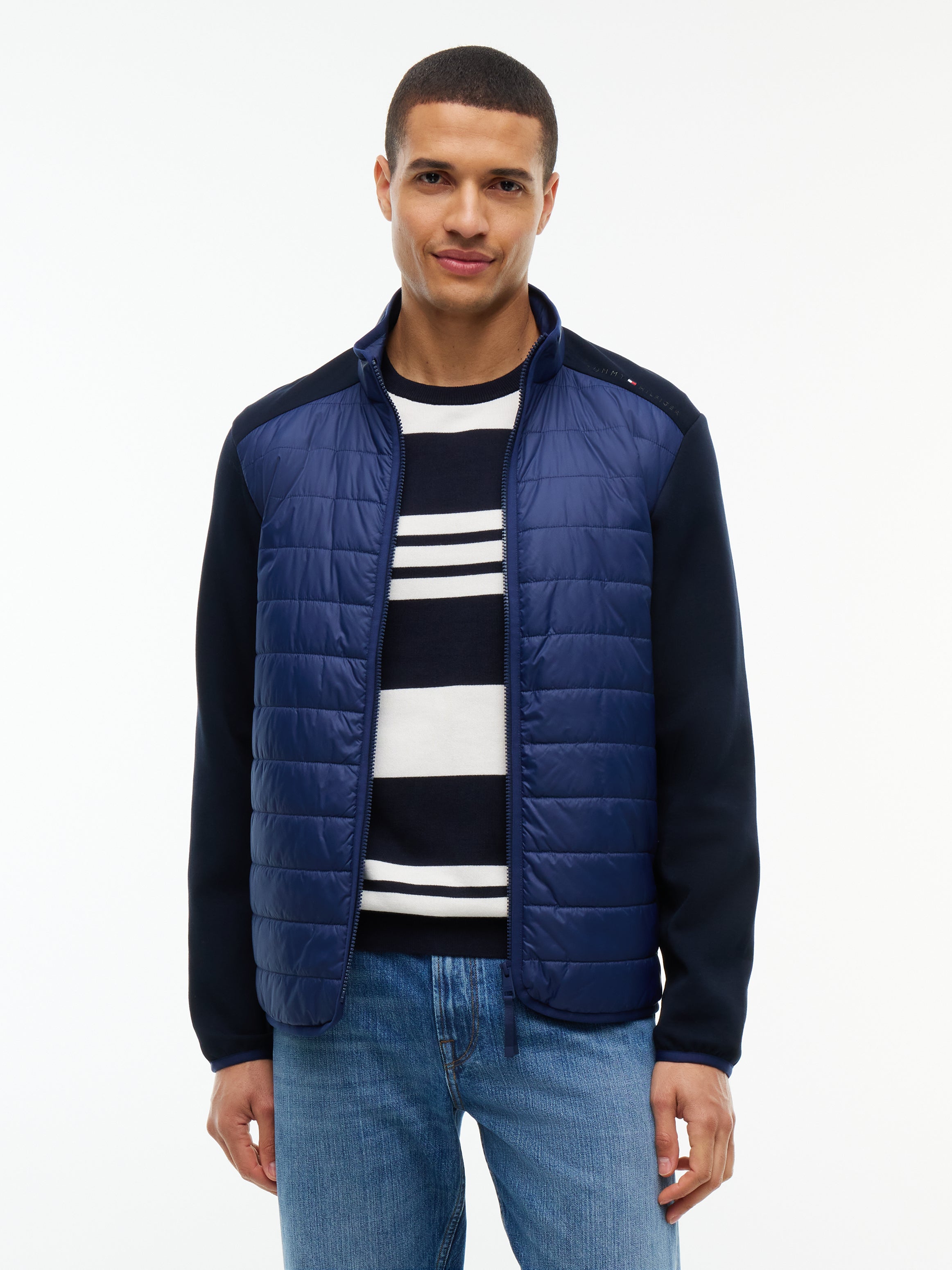 Mixed Media Colour Block Jacket