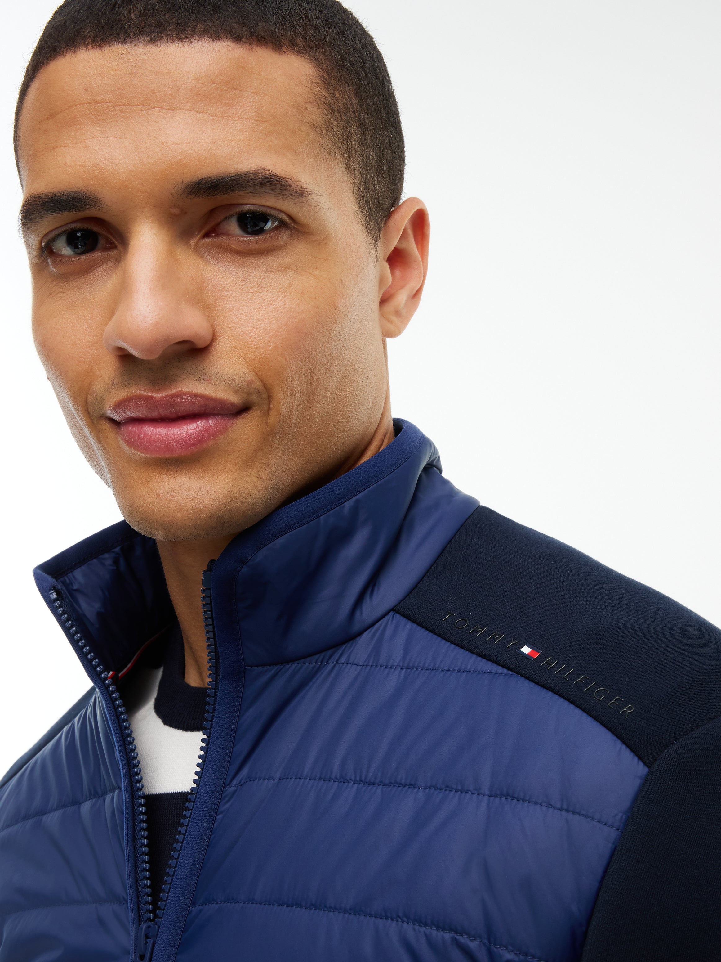 Mixed Media Colour Block Jacket